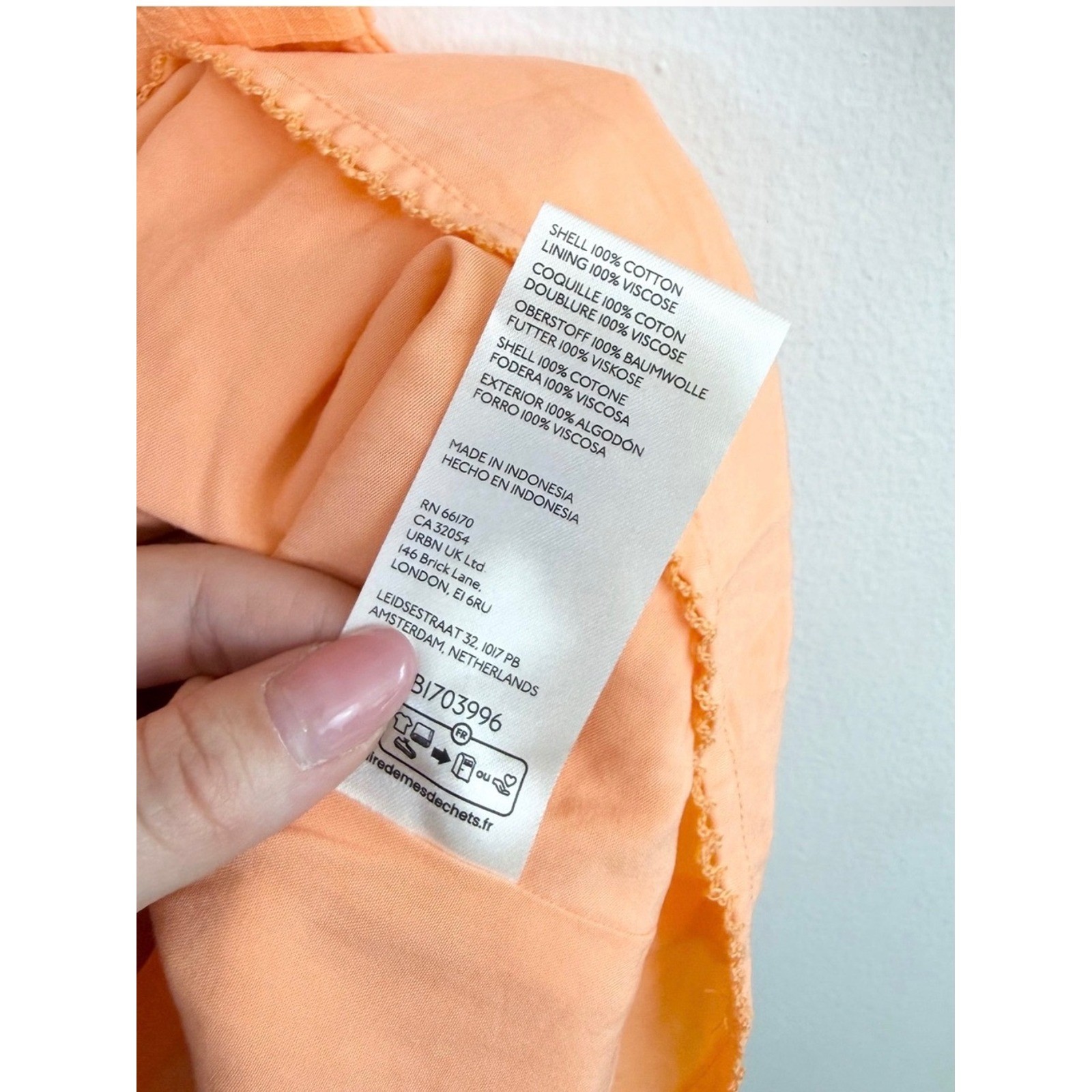 Anthropologie Peach Puff Sleeve Square Neck Tiered Mini Dress Size M