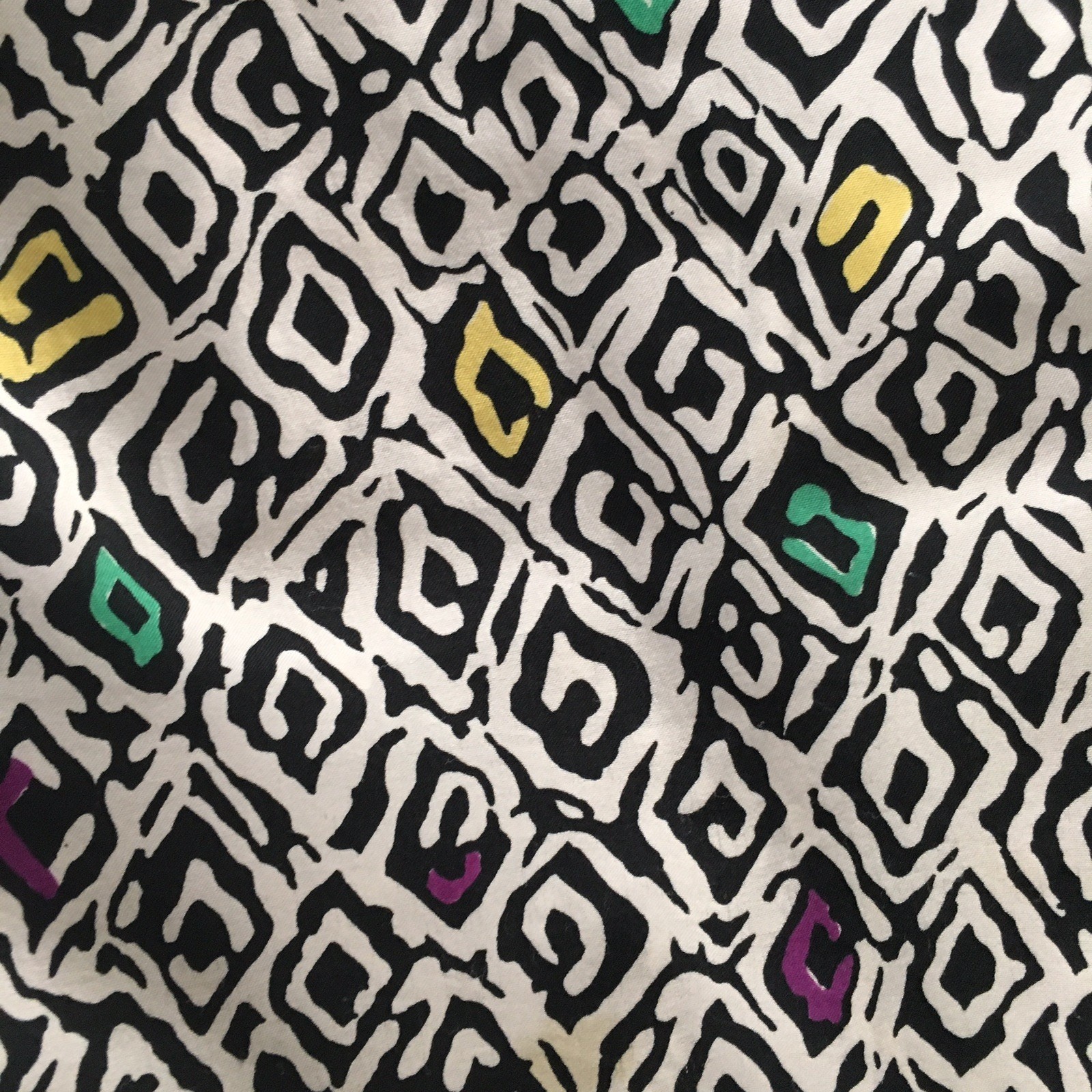 New Wave Pants Black White Wild Print Hi Waist Picket and Post Small 80s Vintage