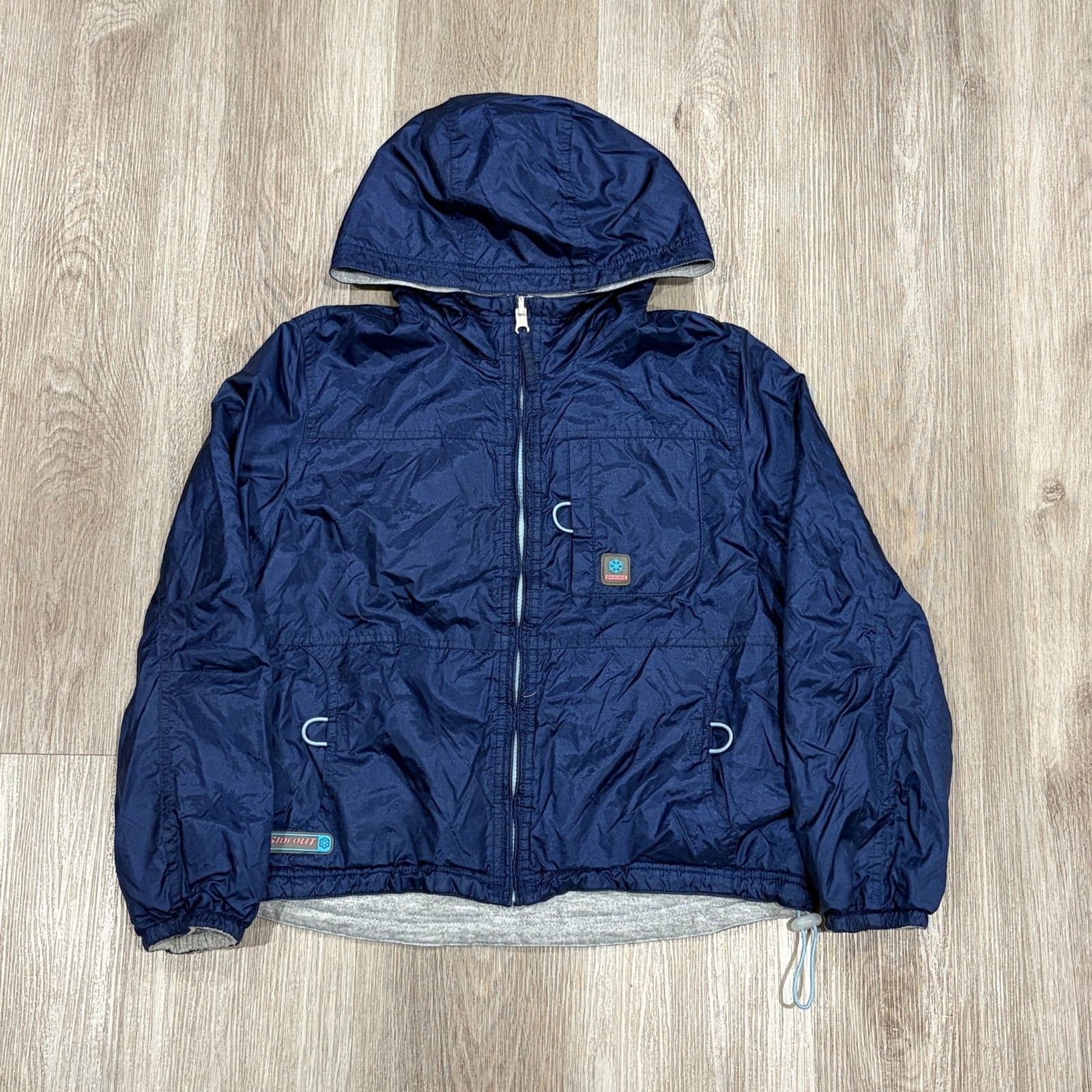 Vintage 90s Sideout Snowboarding Reversible Women’s Size Medium Blue Grey