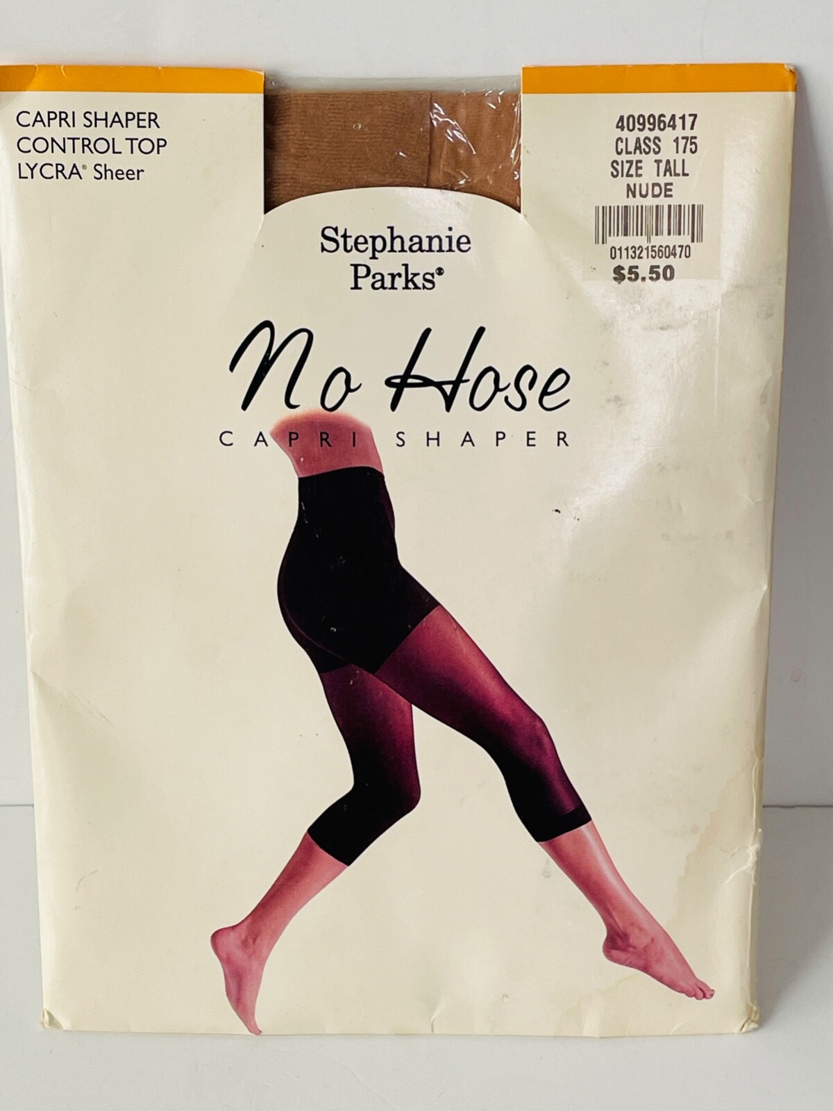 NOS VTG STEPHANIE PARKS NUDE SHEER CONTROL TOP NO HOSE CAPRI SHAPER NYLONS*TALL