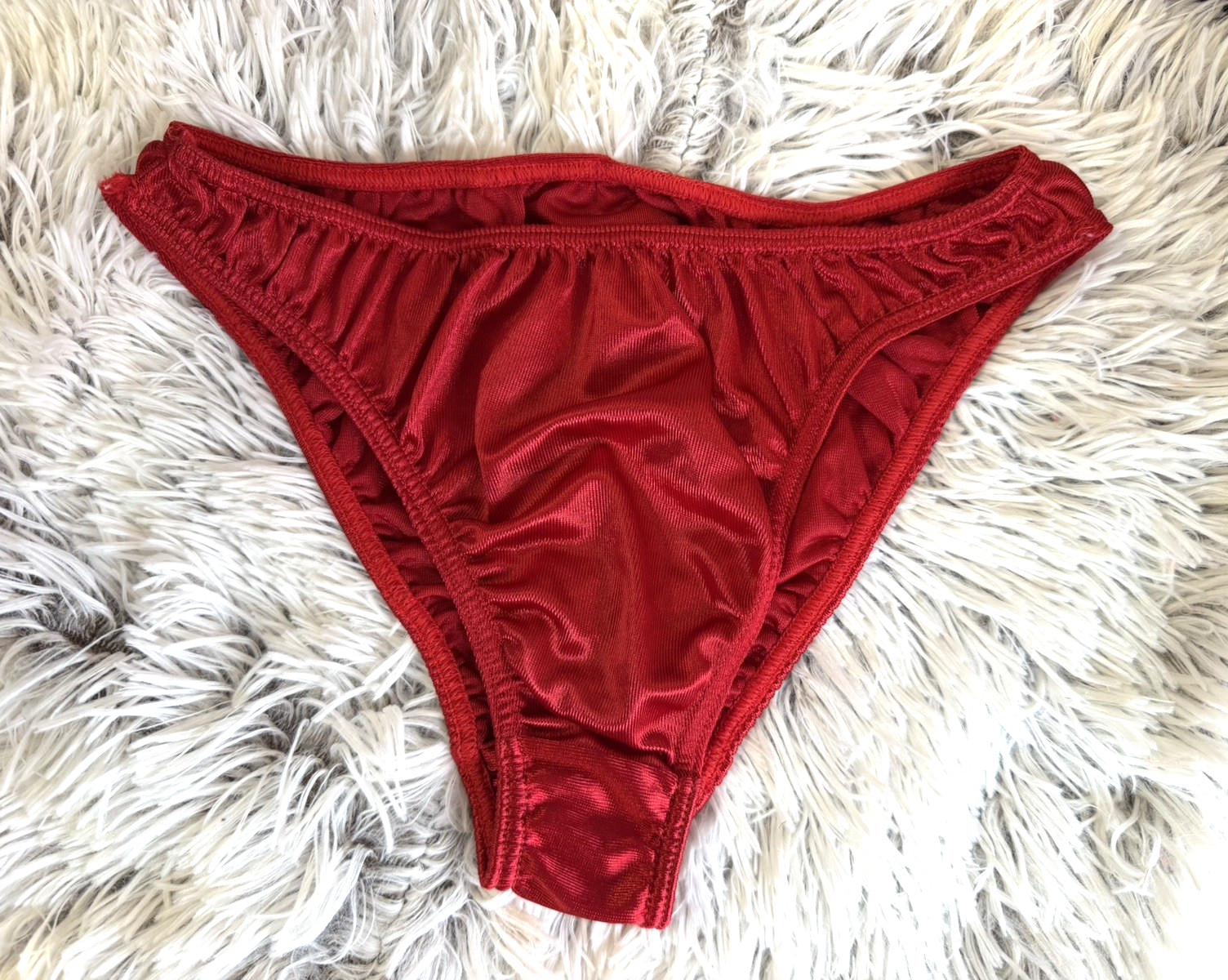 1980s Women’s Vgt Magnolia Second Skin Satin Panty Red Sm/46 Underwear Stretchy