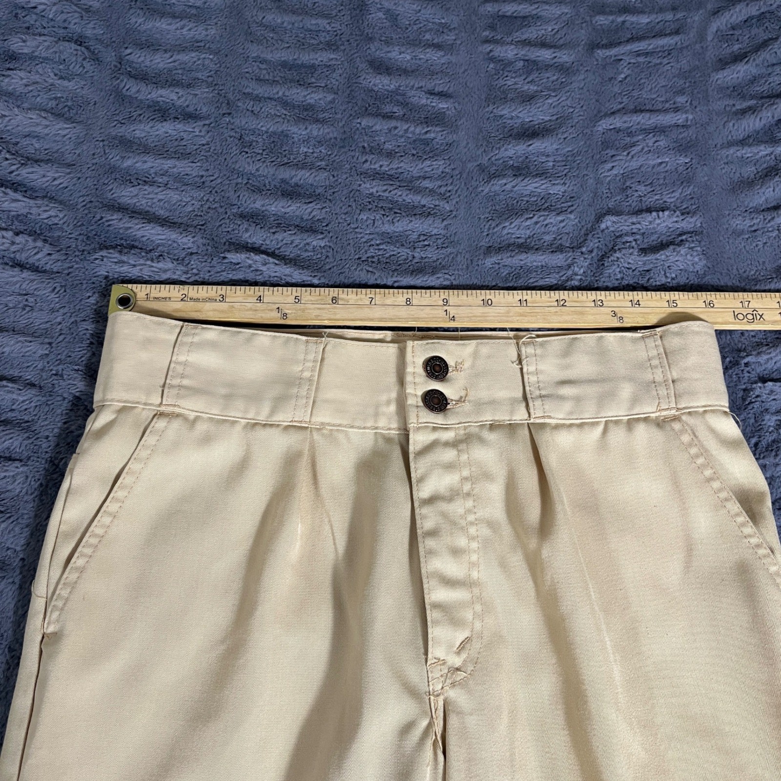 Vintage Levis Sta-Prest Wide Leg Khaki Trousers 30606-5118 Tan 28×26 70s Retro