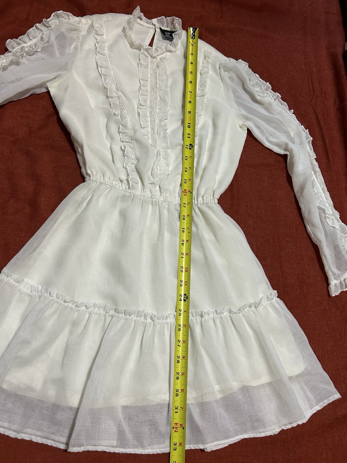 Vintage Dress Small Phase II White Prairie Coquette Long Sleeve Lana Del Rey