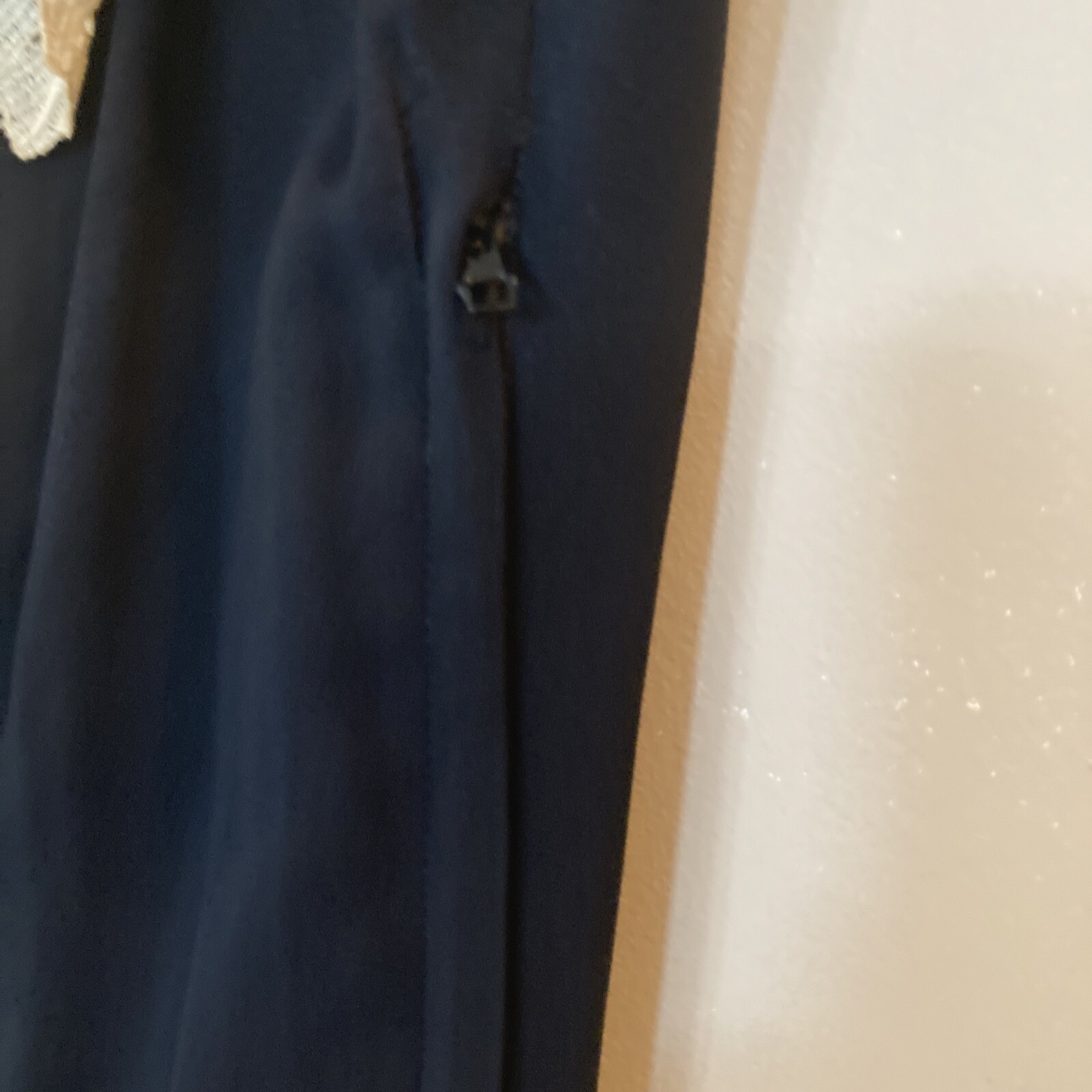 Vtg Women’s 40s Black Crepe Rayon Dress W/lace 1940s Formal Hostess Handmade