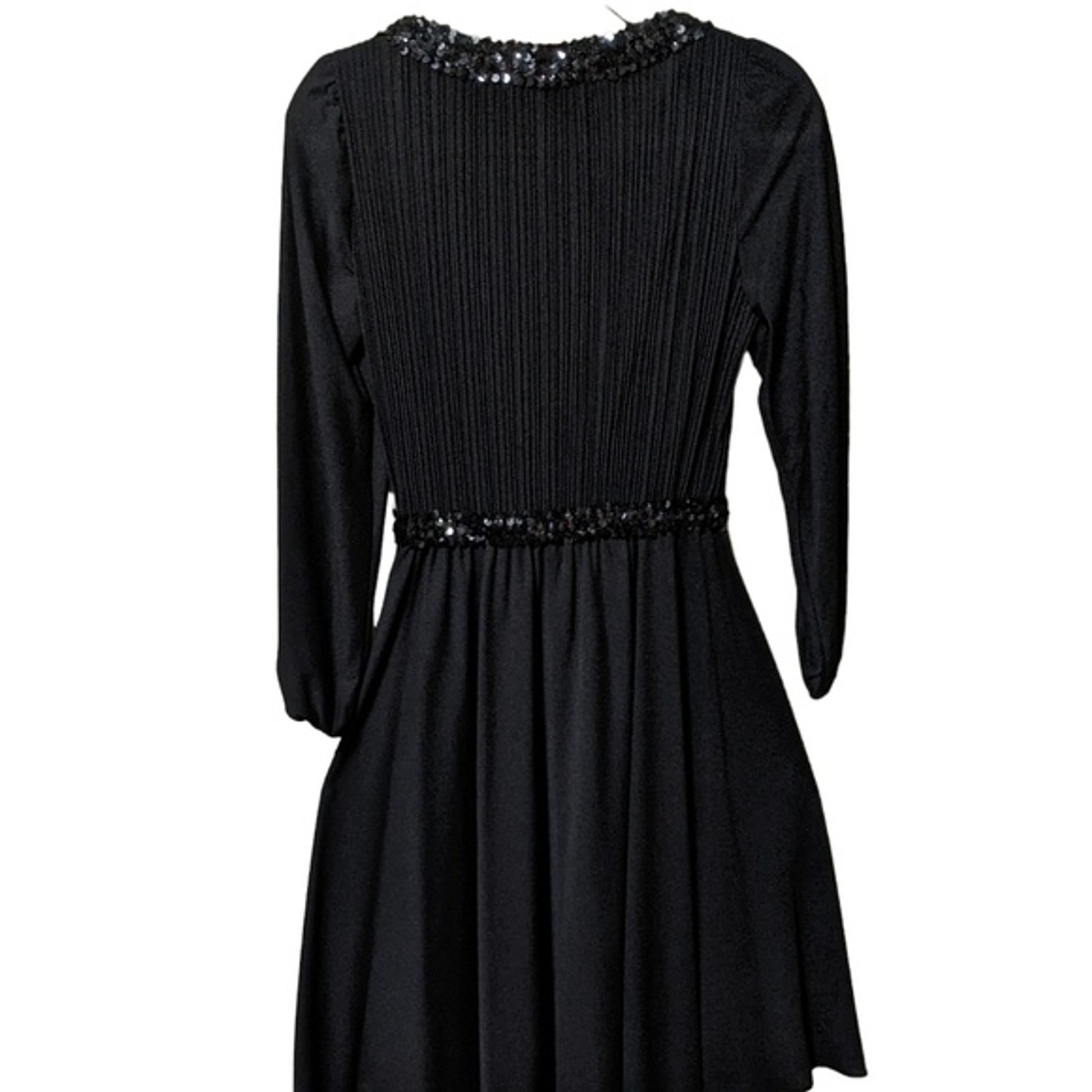 Vintage Sally’s Girl black cocktail event pinup style dress sequins size 6