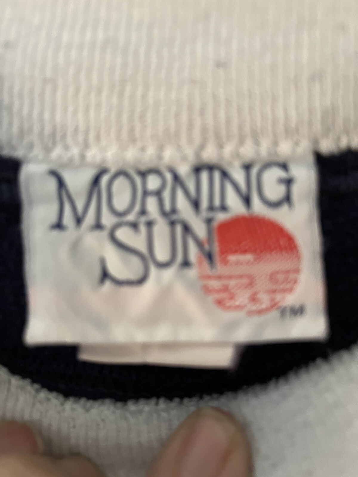 Vintage Morning Sun Women’s L Sweatshirt Cottagecore Winter Navy Collared Medium