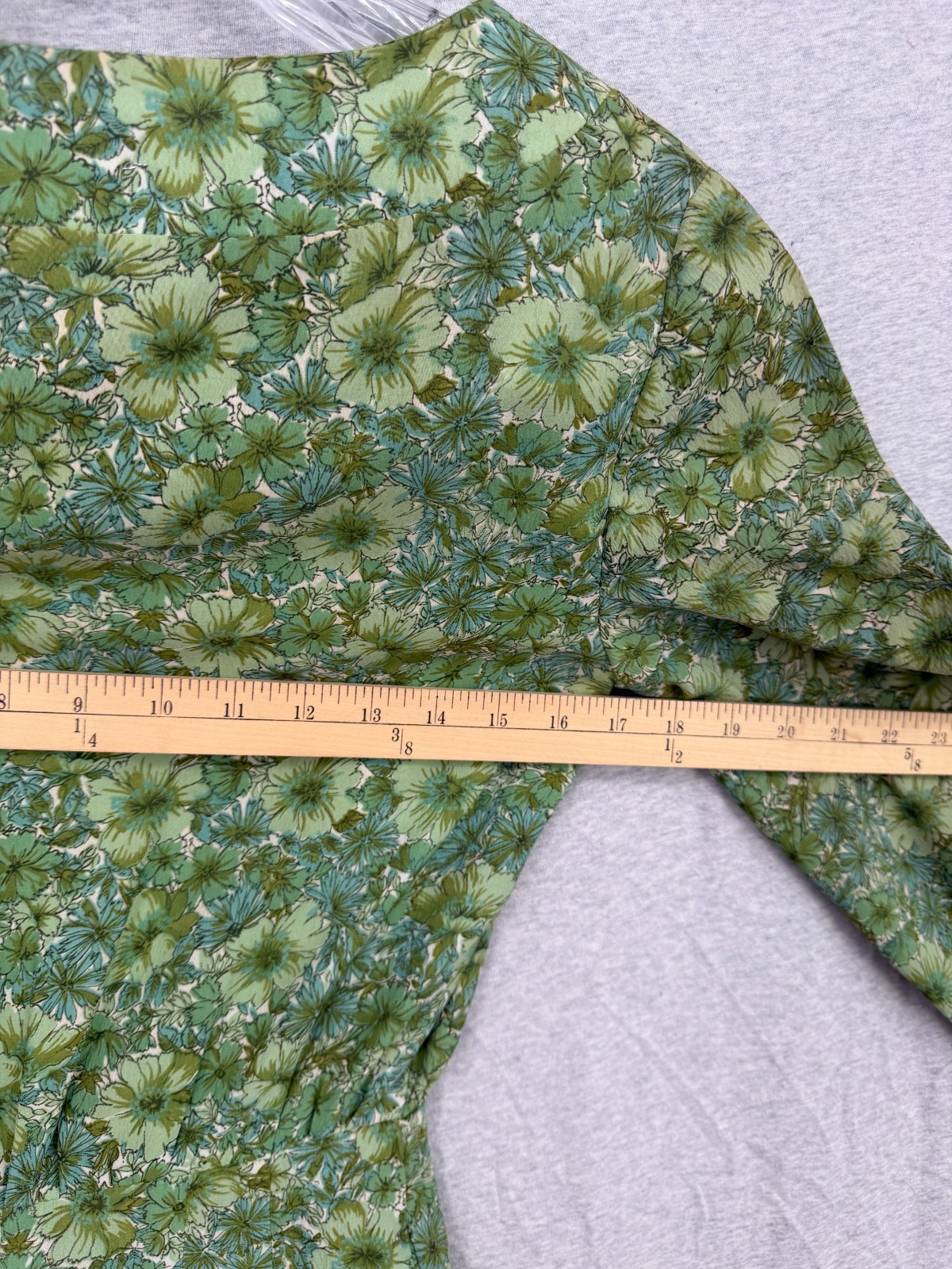 True Vintage 50s Floral Belted Blouson Dress Housewife Chic Green Brown