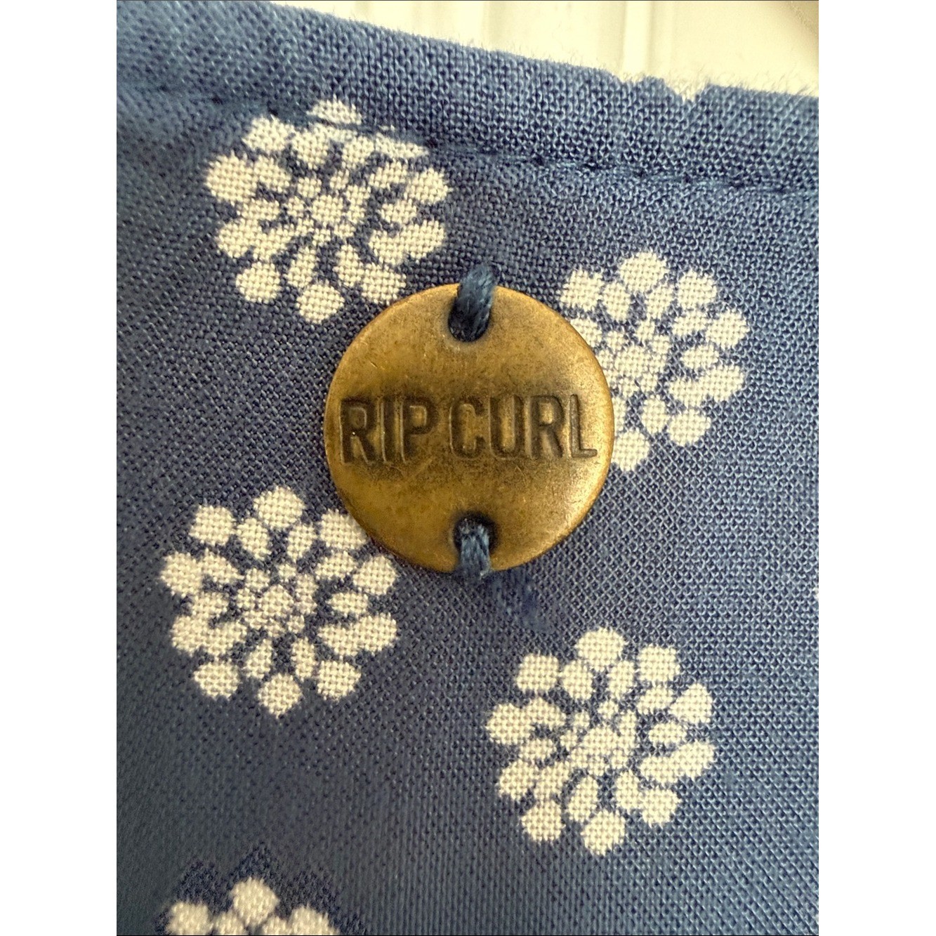 Rip Curl Floral Tie-Front Dress – Blue Coastal Surfer Girl Beach Boho Size M