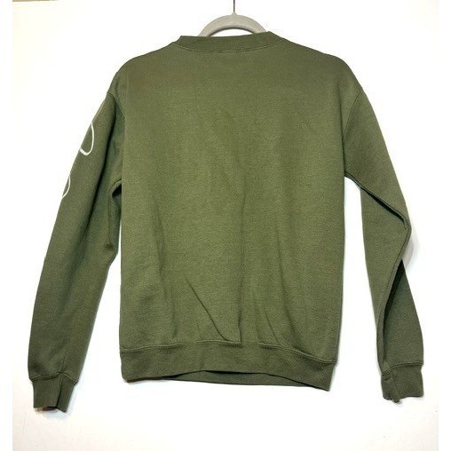 VTG Brisco Betty Boop Olive Green Motorcycle Graphic Sweatshirt Sz S