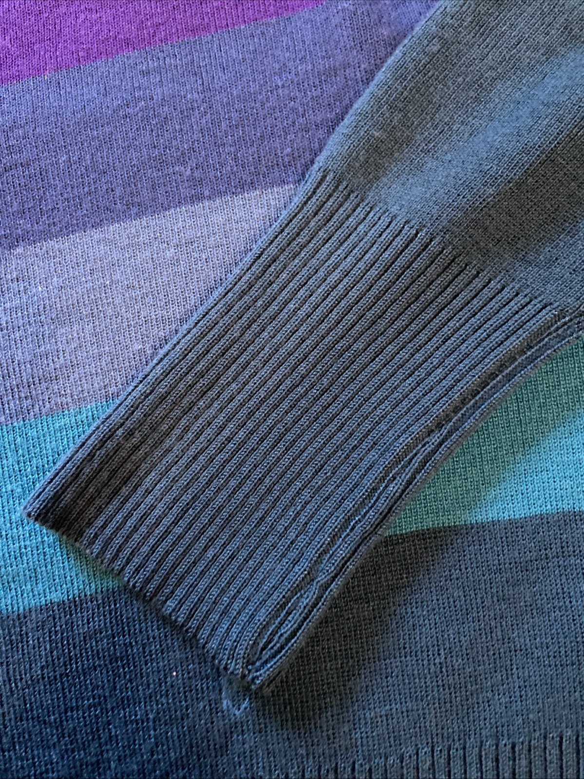 SWEATER sz S/M vtg 1970s 1980s 20 ANS KNITS by Mariea Kim rainbow stripes light