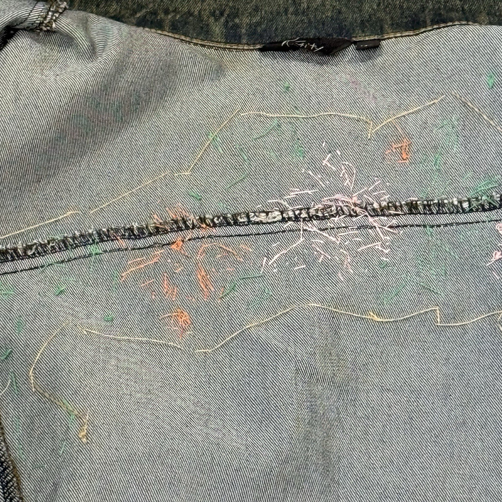Vintage Kaity Boho Beaded Denim Jacket Beaded Size XL Floral Appliqué