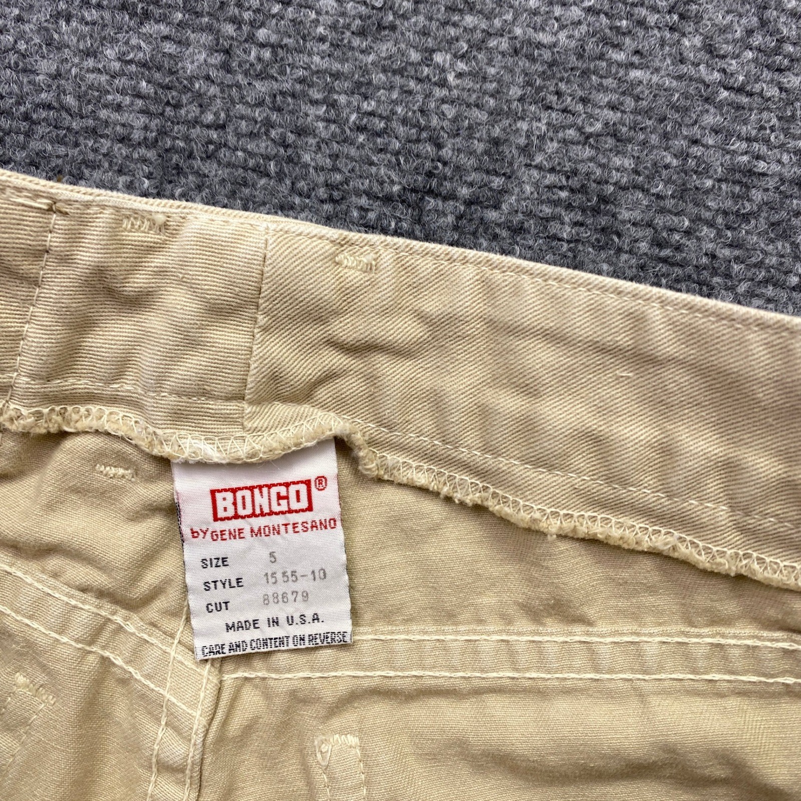 Vintage Bongo Gene Montesano Tan Khaki Flare Bell Bottom Pants Sz 5 USA Western
