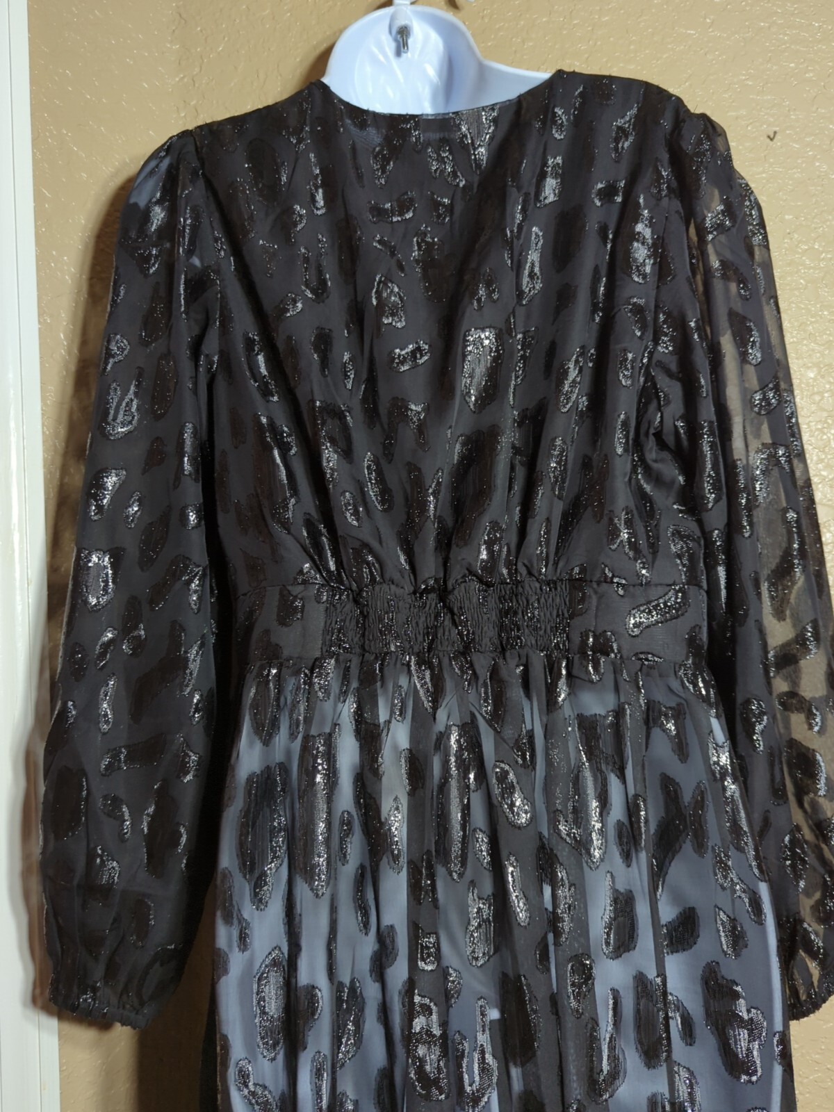 City Chic VTG Size 14 Juniors (Womens XS) Black MAXI Sheer Dress LongSlv Goth