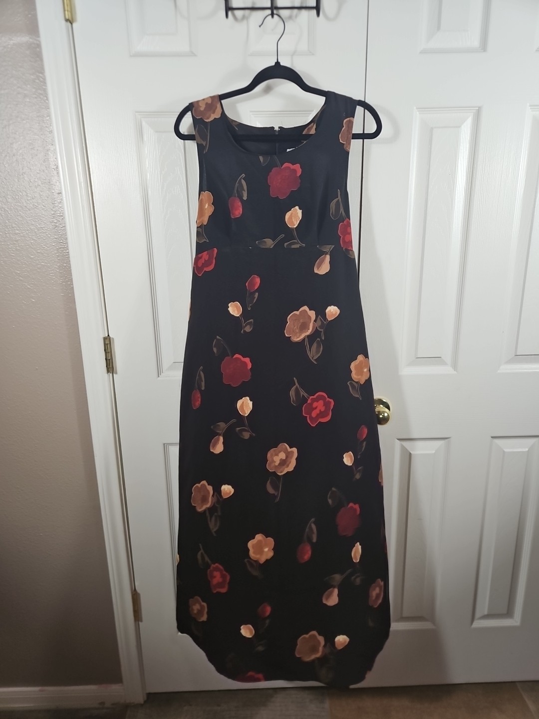 Vintage 90s Bonkers Dark Floral Maxi Dress, 12/14 Cottagecore GrungeFairy Witchy