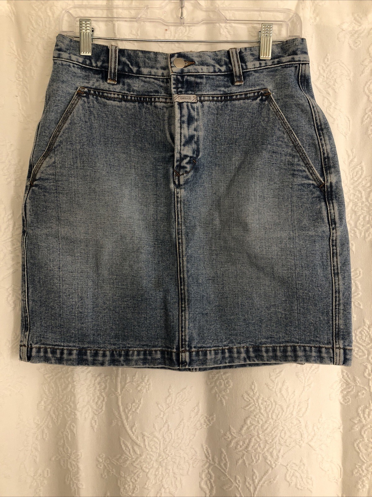 Vintage Marithe Francois Girbaud 100% Cotton Denim Skirt 28” Waist