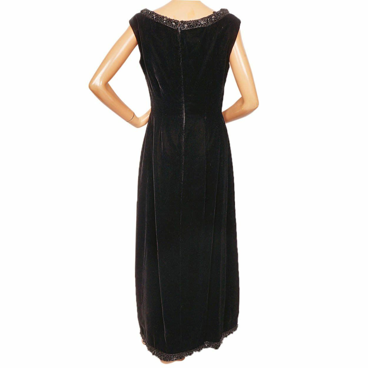 Vintage 1960s Black Velvet Evening Gown Haute Couture – Frank Oujezdsky