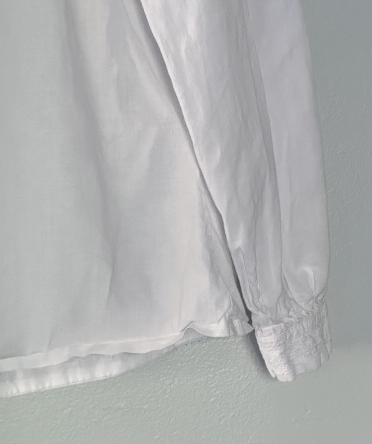 Vintage 80s Laura Ashley White Ruffle Blouse Womens Sz 10 Crochet Lace High Neck