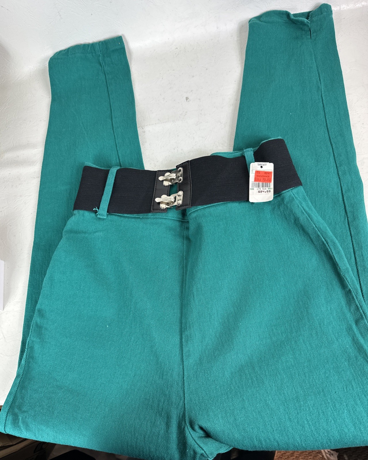 Vintage A. Smile Gelati Green High Waisted Elastic Waist Pants SJ05118 Womens 13