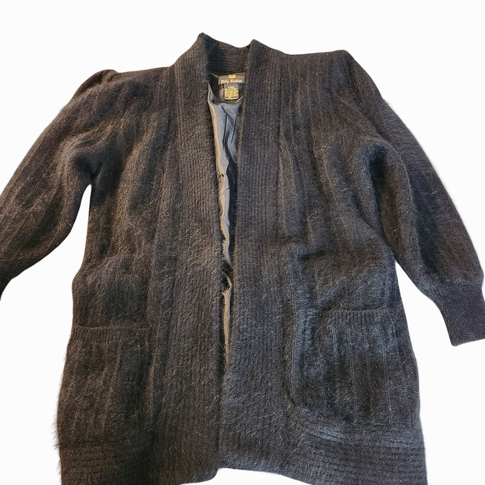 Vintage jacket Fully Fashion Angora Blend coat sweater goth 80s boho hippy glam