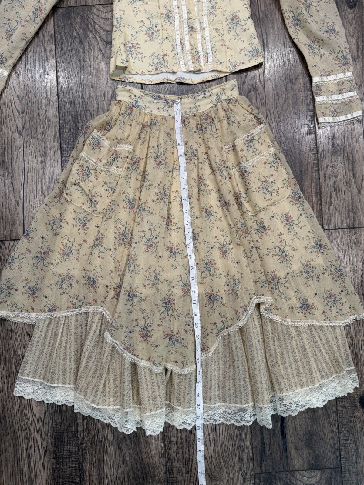 VTG Gunne Sax by Jessica McClintock Floral Prairie 2 Piece Set SZ 3 Cottagecore