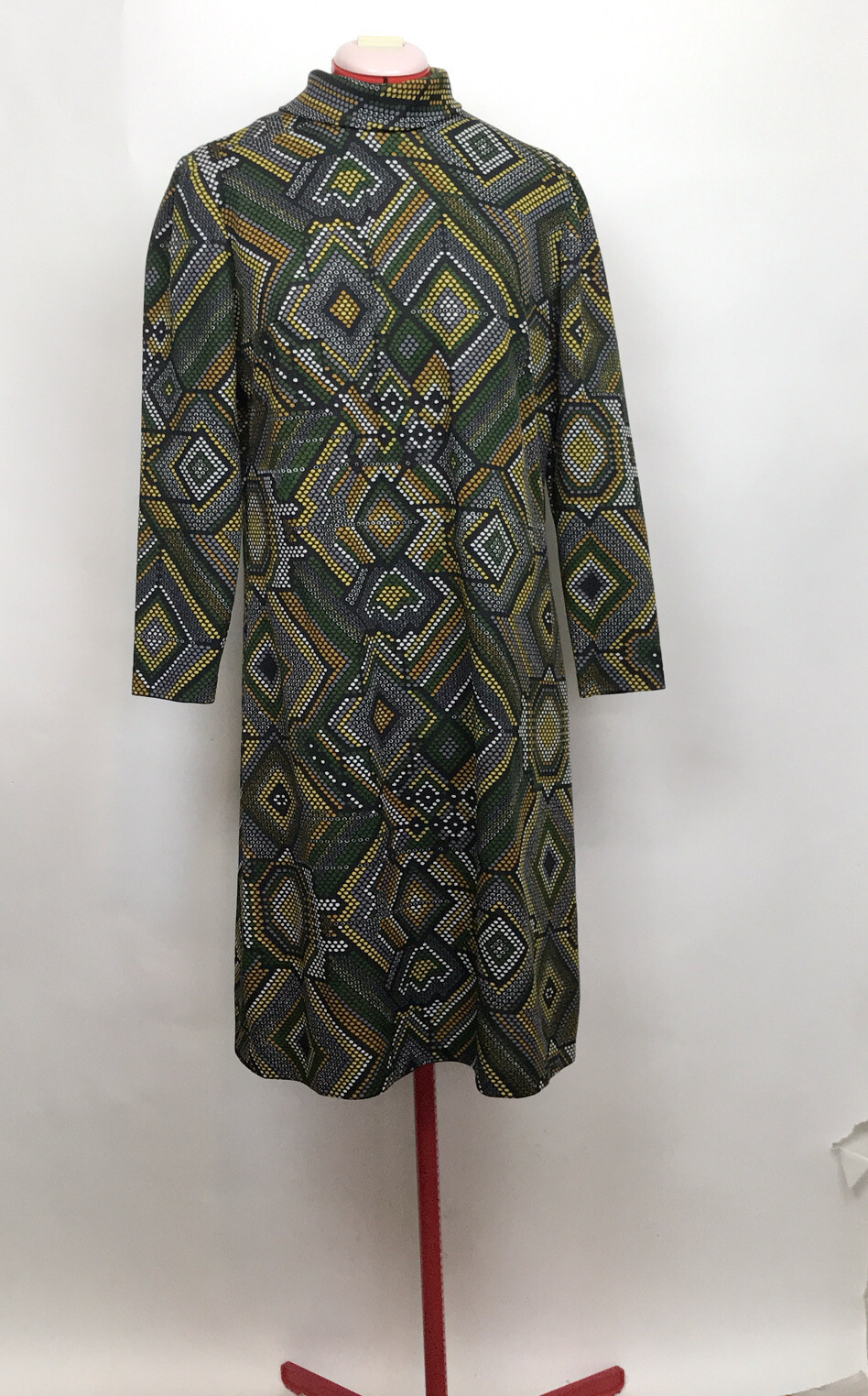 J. Harlan Vintage 60s 70s Woman’s Dress ILGWU Made Hippie Polyester Dots Design