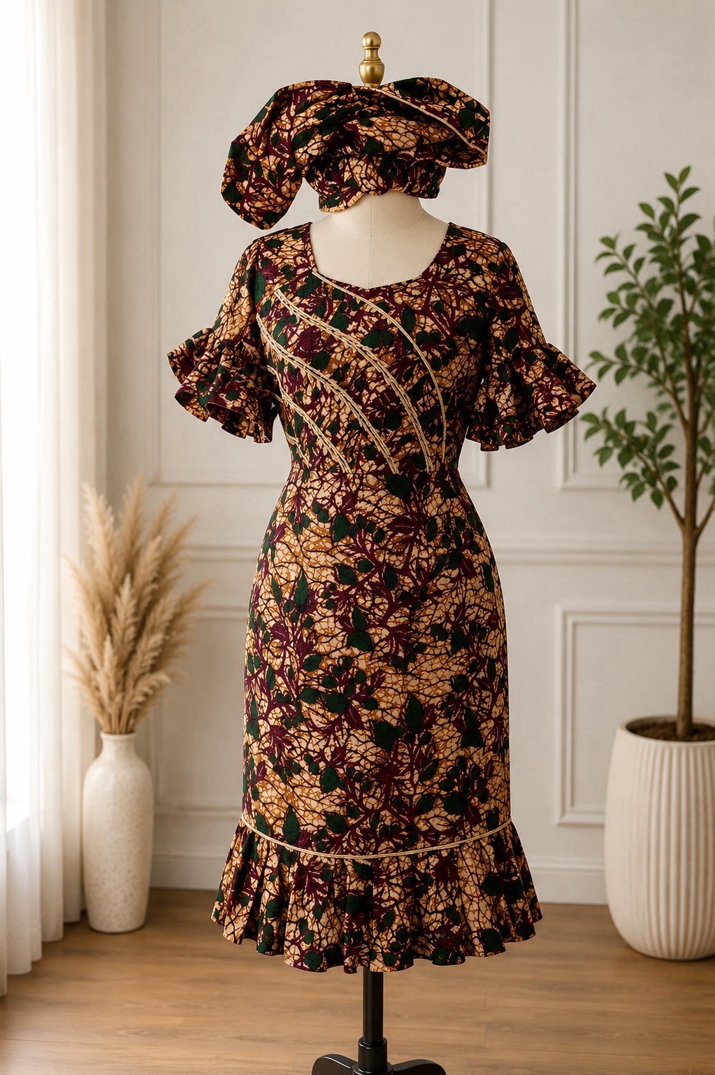Vintage Y2K Batik Blouse and Maxi Skirt Set, Two Piece Ensemble, African, XS