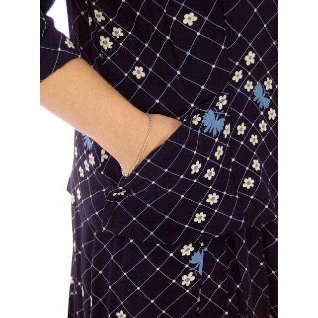 Vtg 40s Dress & Jacket Navy Rayon 1940s Floral Print L Young Viewpoint