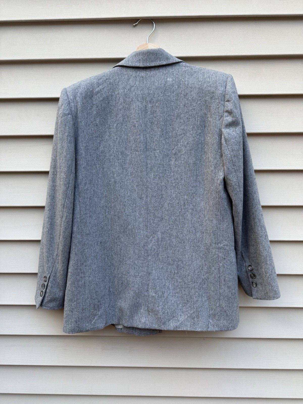 Vintage Saville Wool Blazer Jacket size 10 Grey Double Breasted Womens