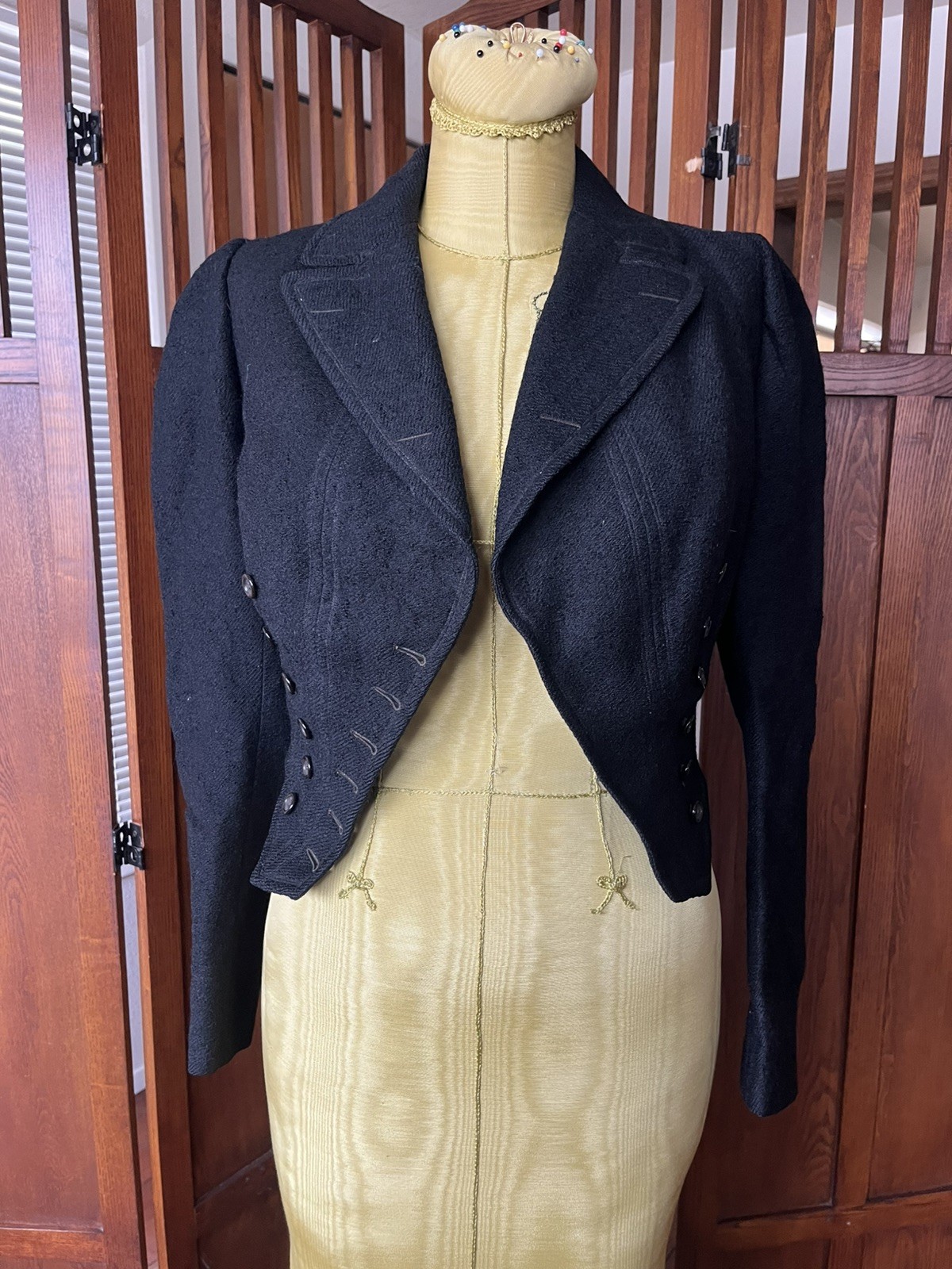 Antique Victorian Late 1800s Carson, Pirie, Scott & Co Black Wool Riding Jacket