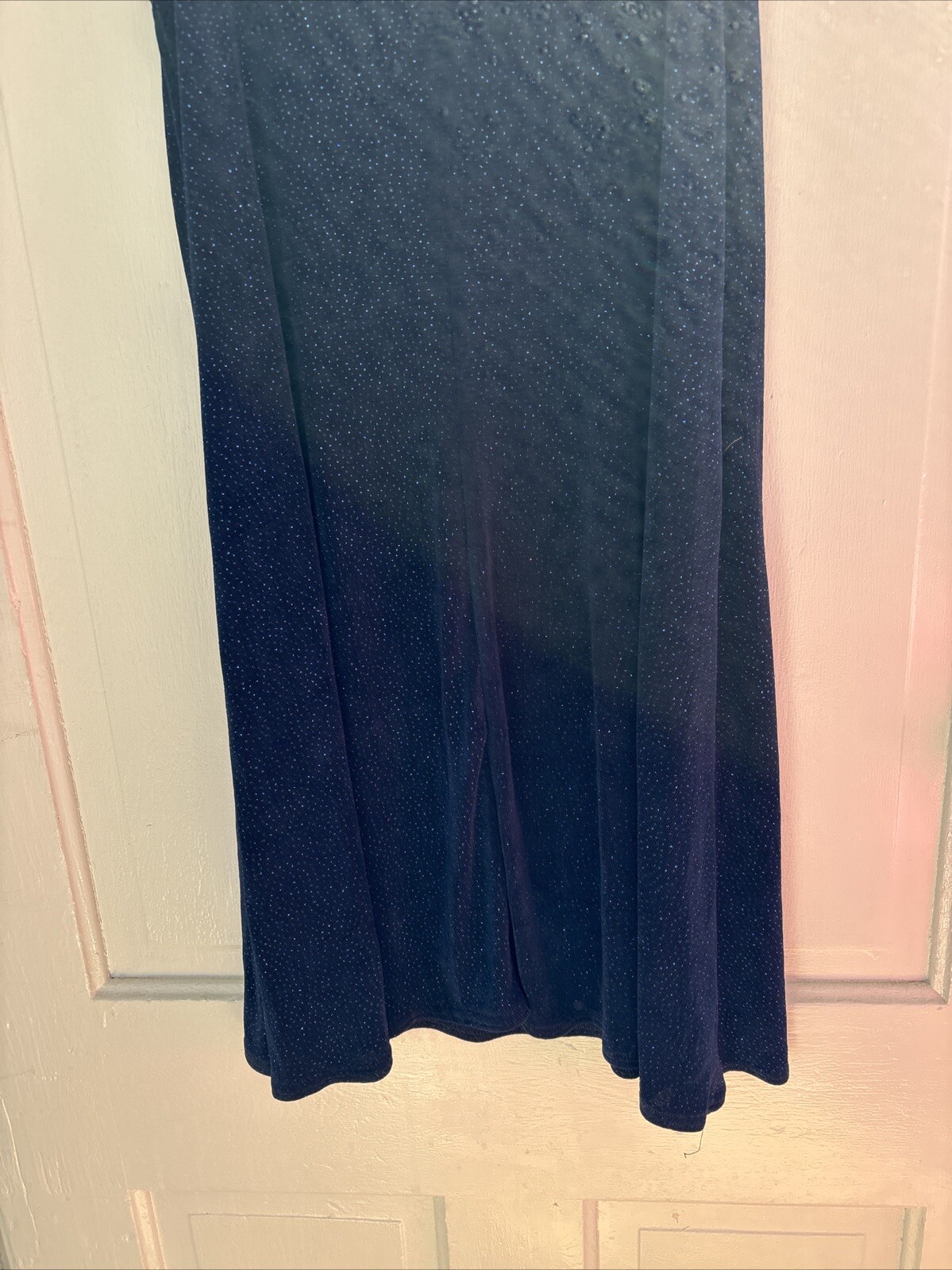 Sparkly Swingy Slip Dress L Blue Sexy Fairy Whimsigoth VTG 90s Stretchy