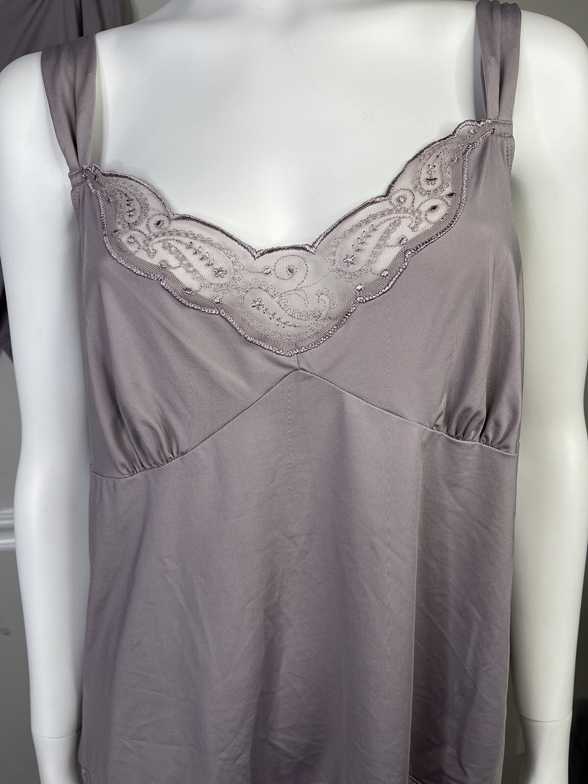 Soma XL Pjs Capri Set Cami Top Lace Lightweight Sexy Gray Flaw