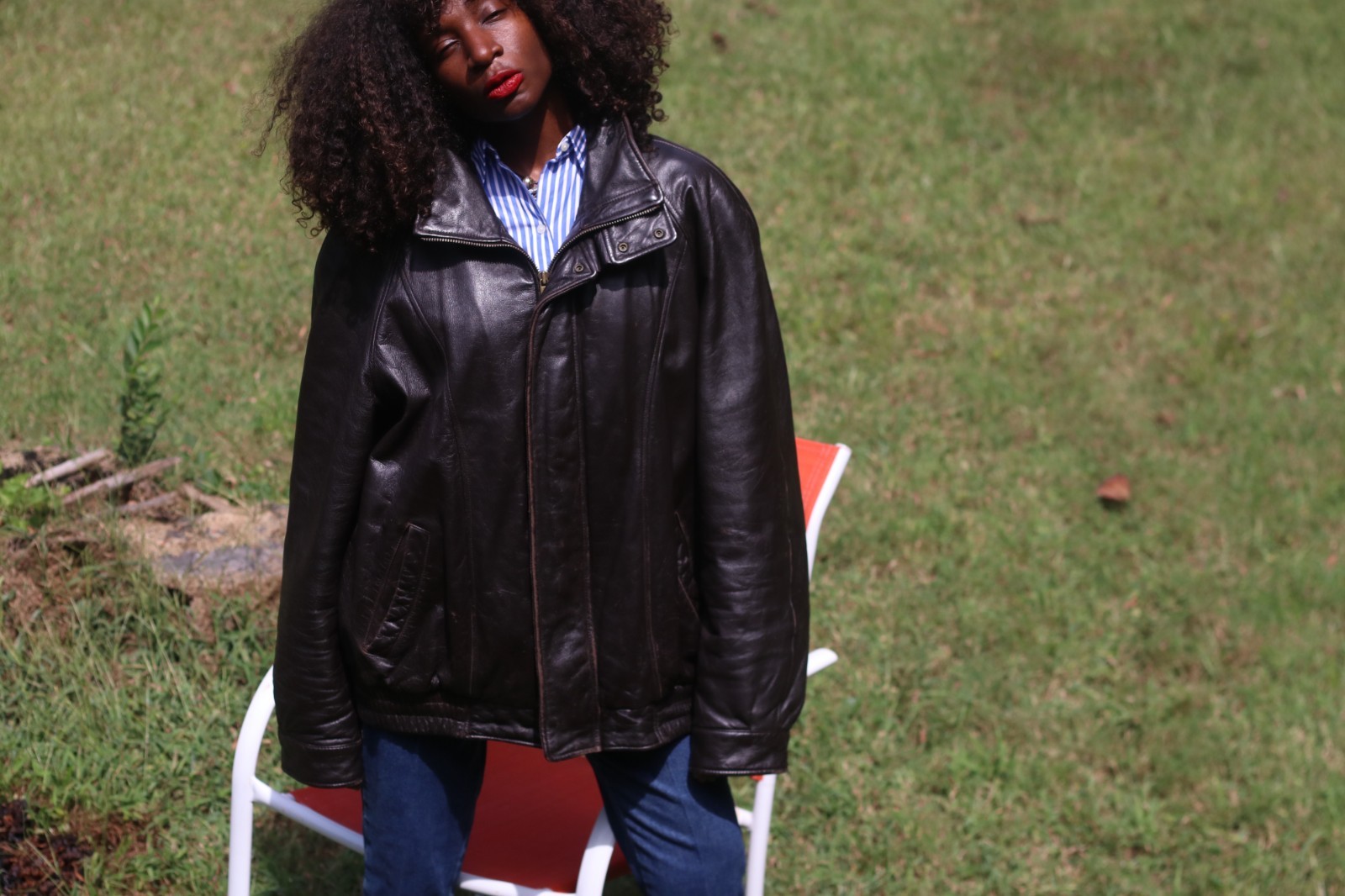 Vintage London Fog Leather Jacket – Black Bomber Jacket Unisex