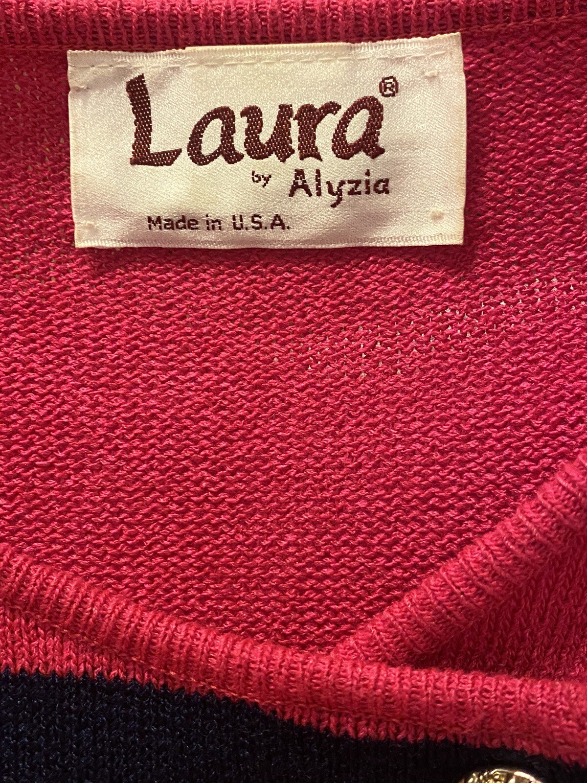 Vintage Double Breasted Hot Pink Sweater By Laura By Alyzia
