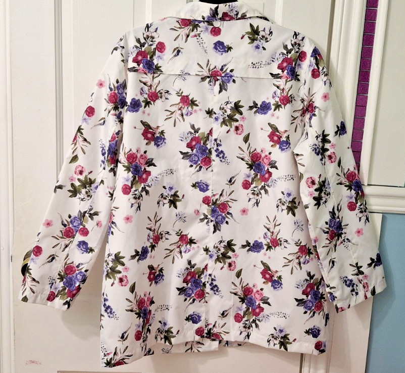 Vintage Tudor Court Windbreaker Jacket Floral CottageCore Roses Sz L Womens