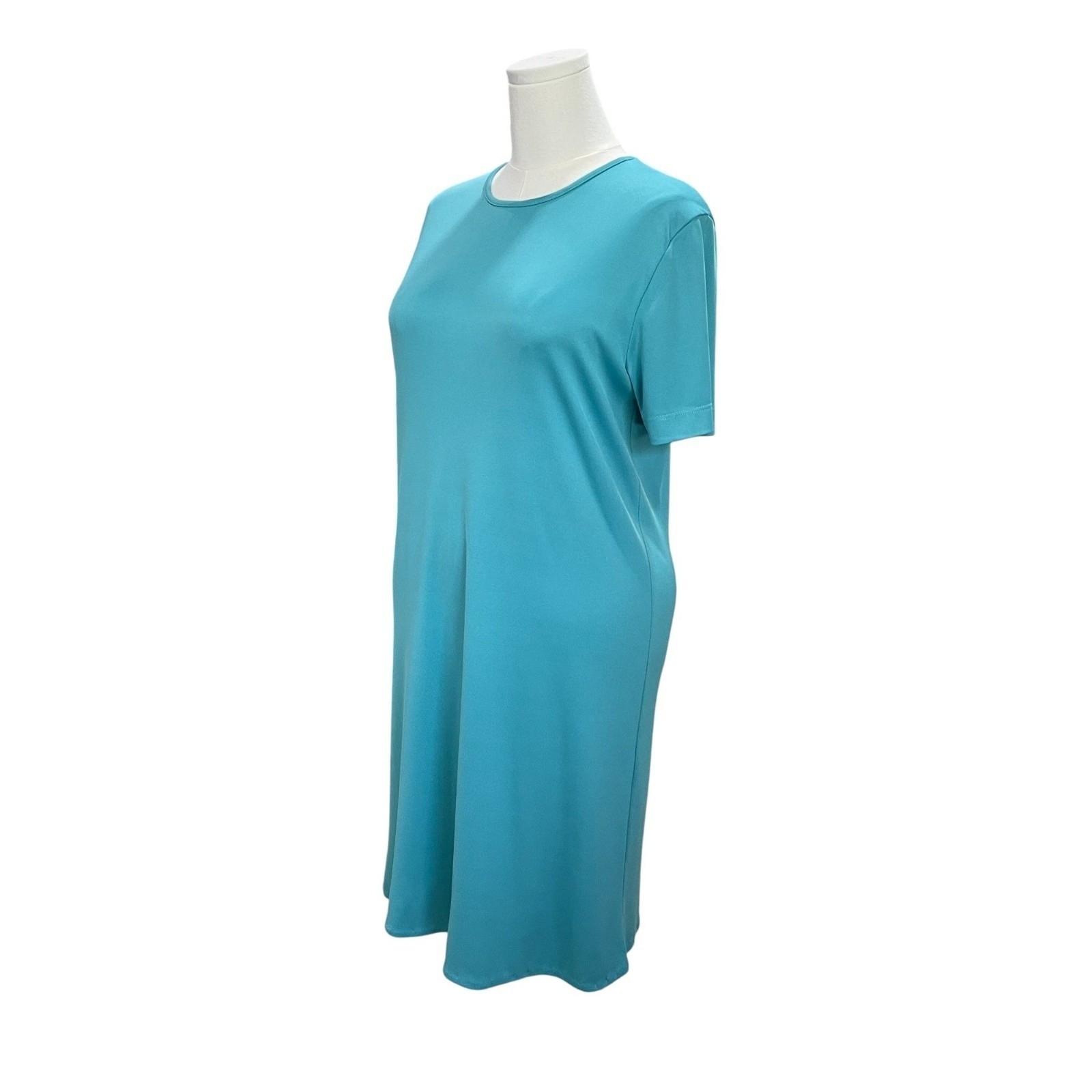 Joan Walters Aqua Blue Two Piece Dress Jacket Set Size 10 Vintage Minimalist
