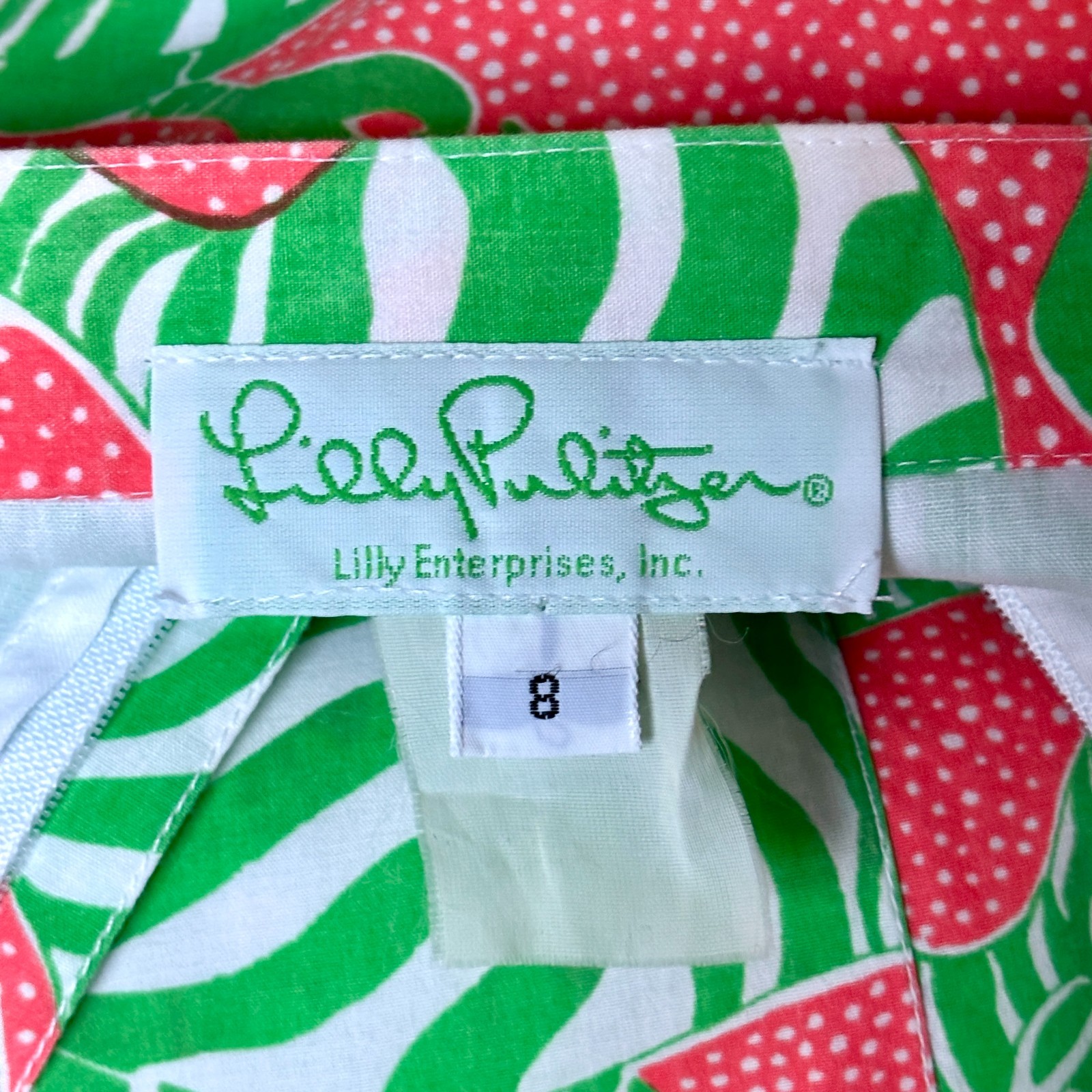 VTG LILLY PULITZER Pink/Green Zebra Brazilian Court Golf Skirt Skort Pockets!