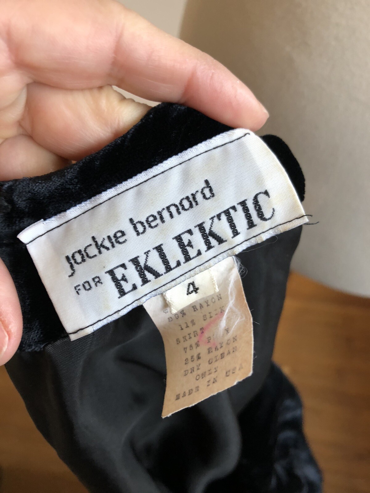 STUNNING VTG JACKIE BERNARD For EKLEKTIC Black Velvet & Lace Dress SZ 4