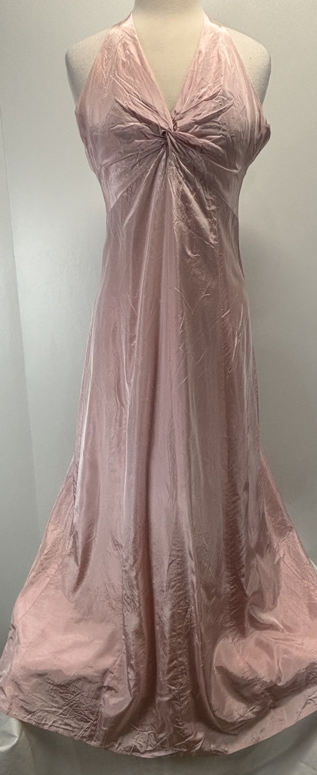Vtg Cache Taffeta Halter Dress Sz 4 Twist Front 1995 Made USA READ Gown Y2K
