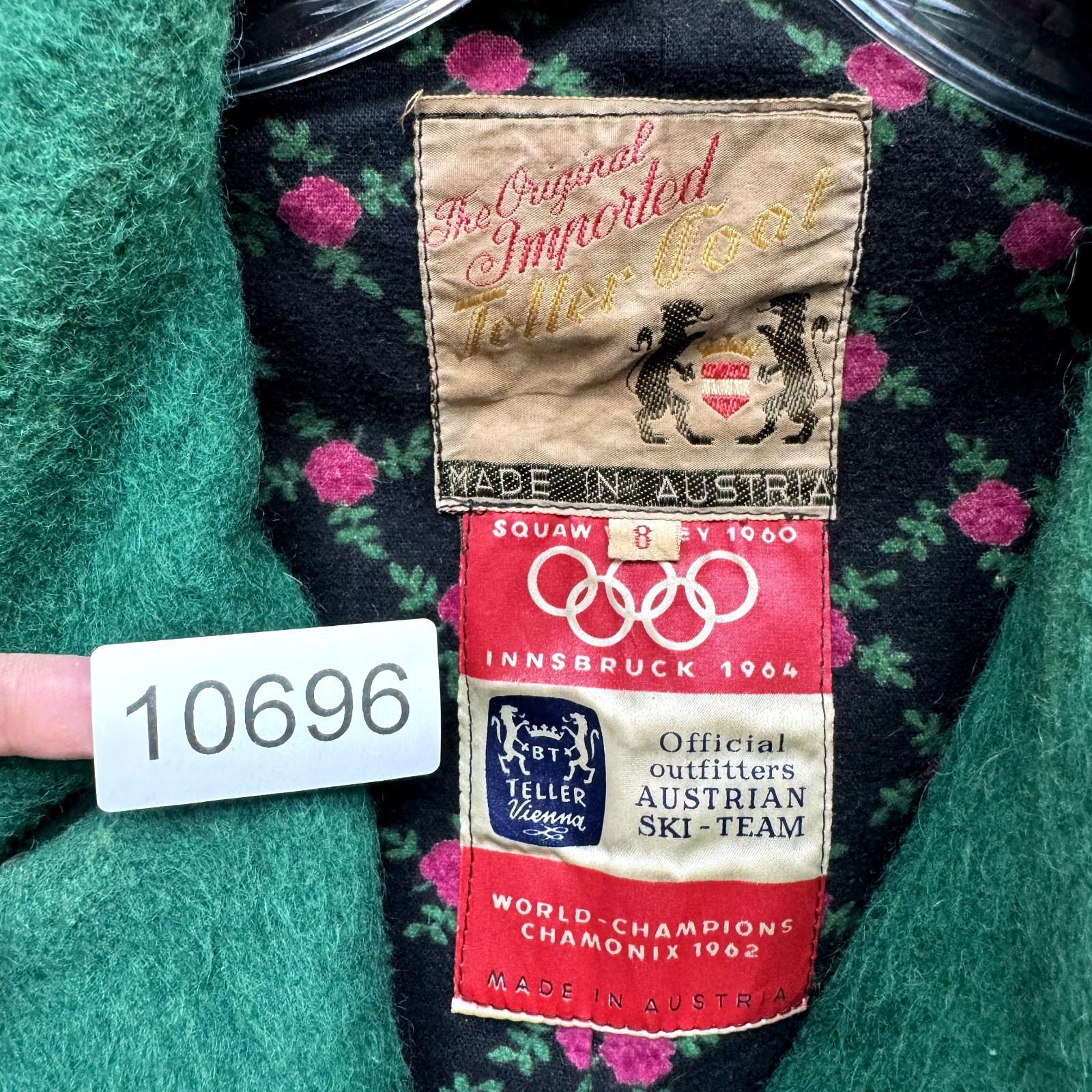 60s Vintage Coat 8 Medium Women Green Teller Austrian Olympic Ski Team Innsbruck