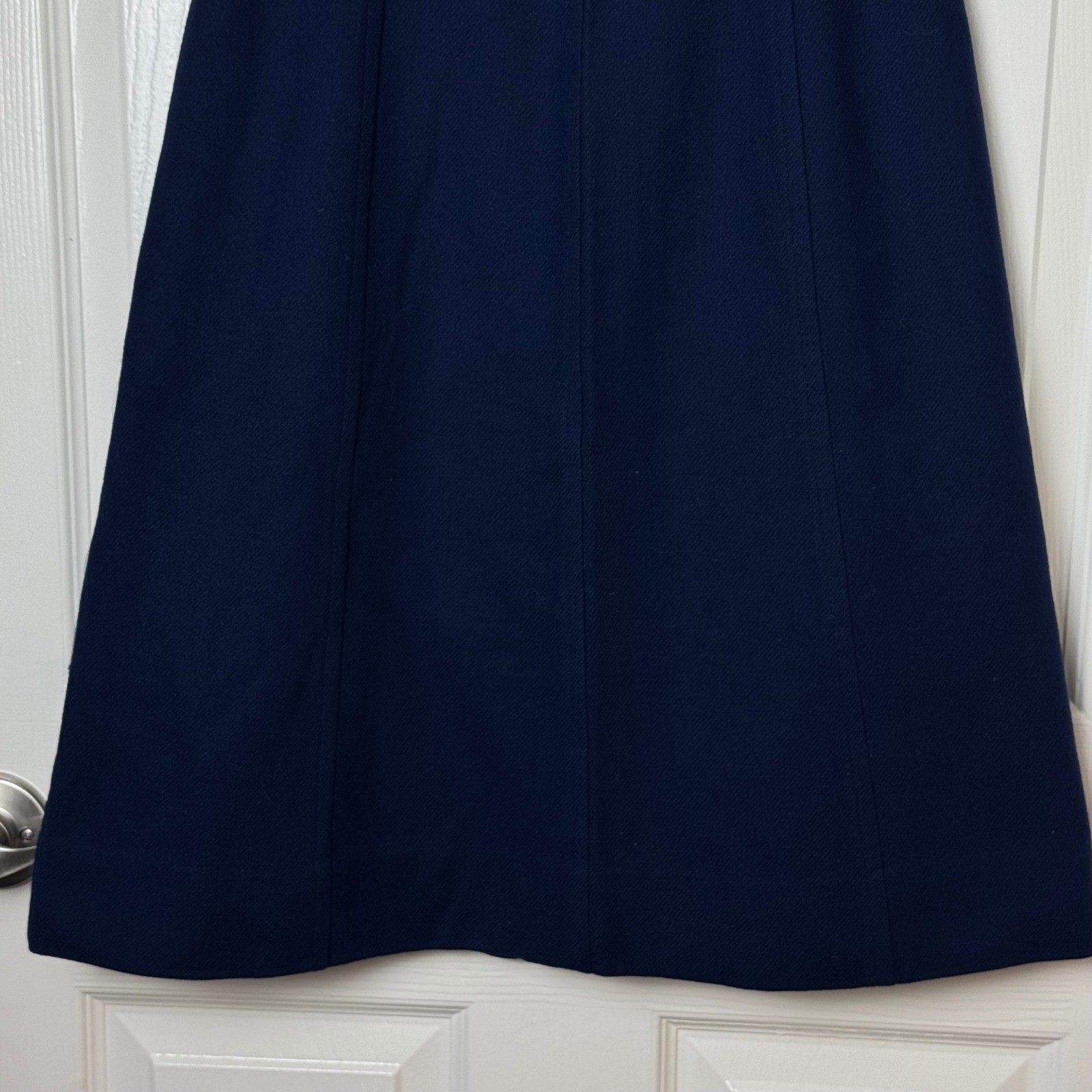 Century of Boston A-Line Skirt Women S Blue Wool Vintage Paneled Mid Length