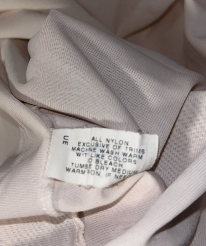 Vintage Shadowline Peach Button Down w/Pocket Peignoir Robe Nylon Lace Size M