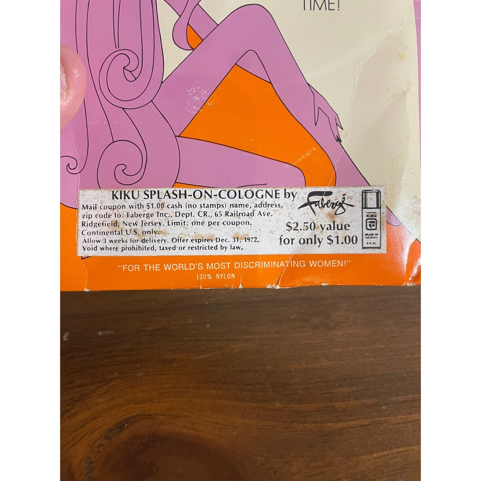 Vintage Peche Pantyhose Honey Sheer 100% Nylon One Size 1972 Retro Packaging