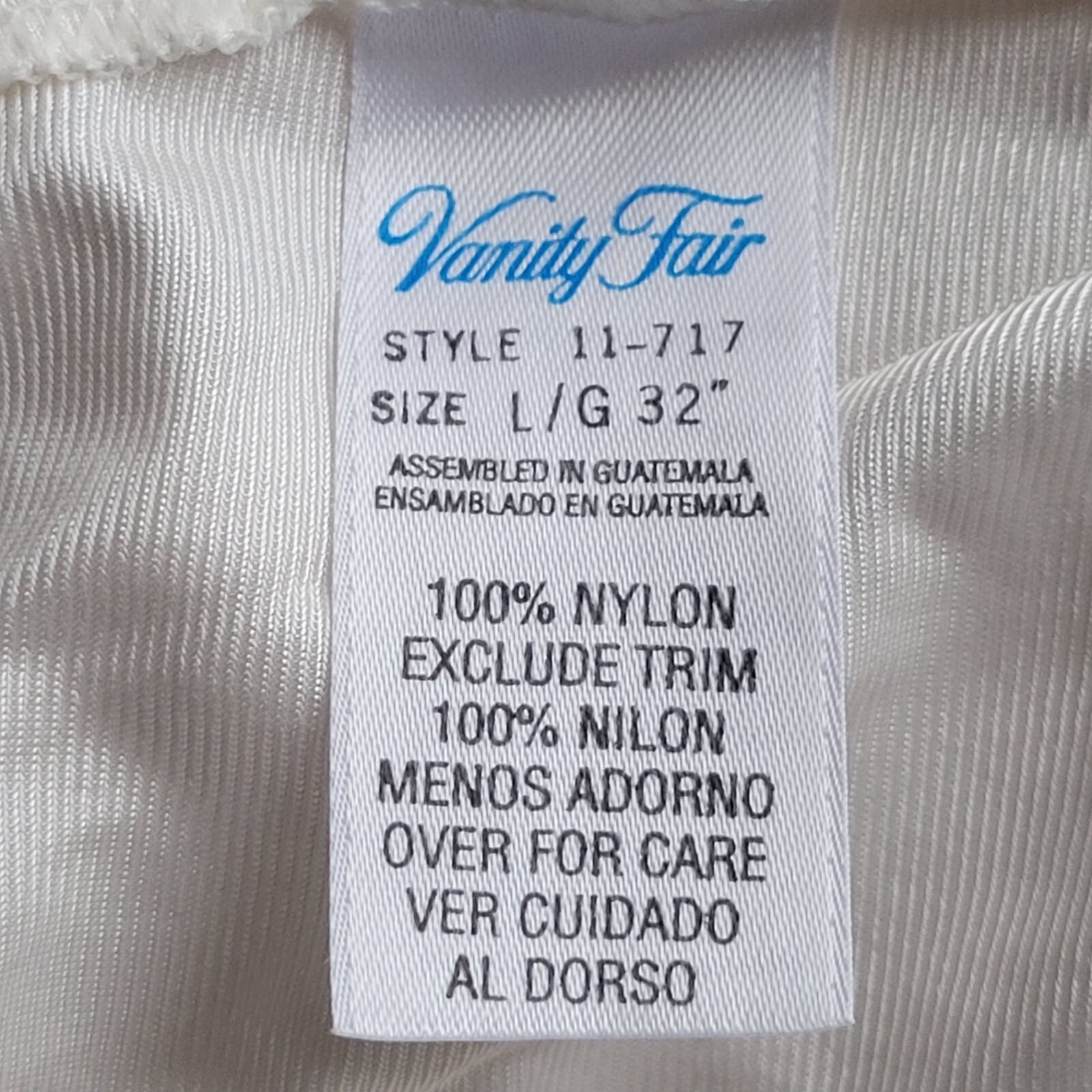 Vintage VANITY FAIR Ivory Pearl Midi Slip Skirt Size L Side Slits Elastic Waist