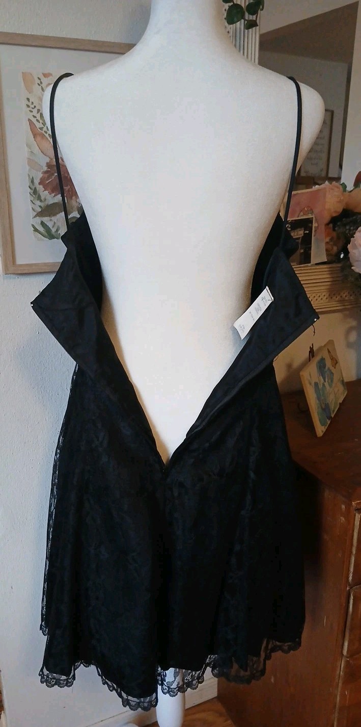 Vintage 80’s XS/S Mademoiselle Black Lace Mini Cocktail Prom Dress With Jacket
