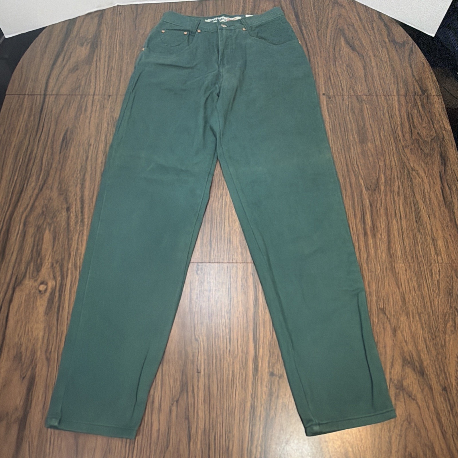 No! Jeans Absolutely Blues Vtg Green Denim Jeans size 5 MOM high waist 25×30