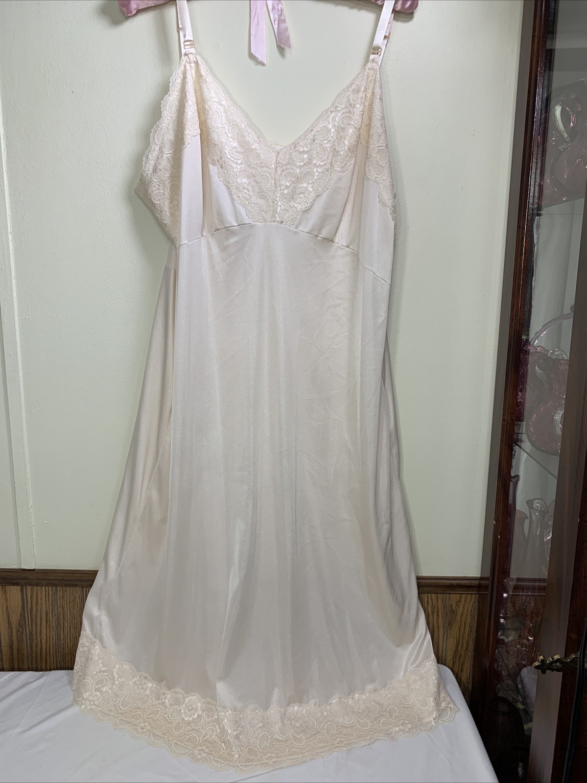 Vintage Dixie Belle Slip Dress 42 XL Silkie Smooth Femme Chantilly Lace #4514
