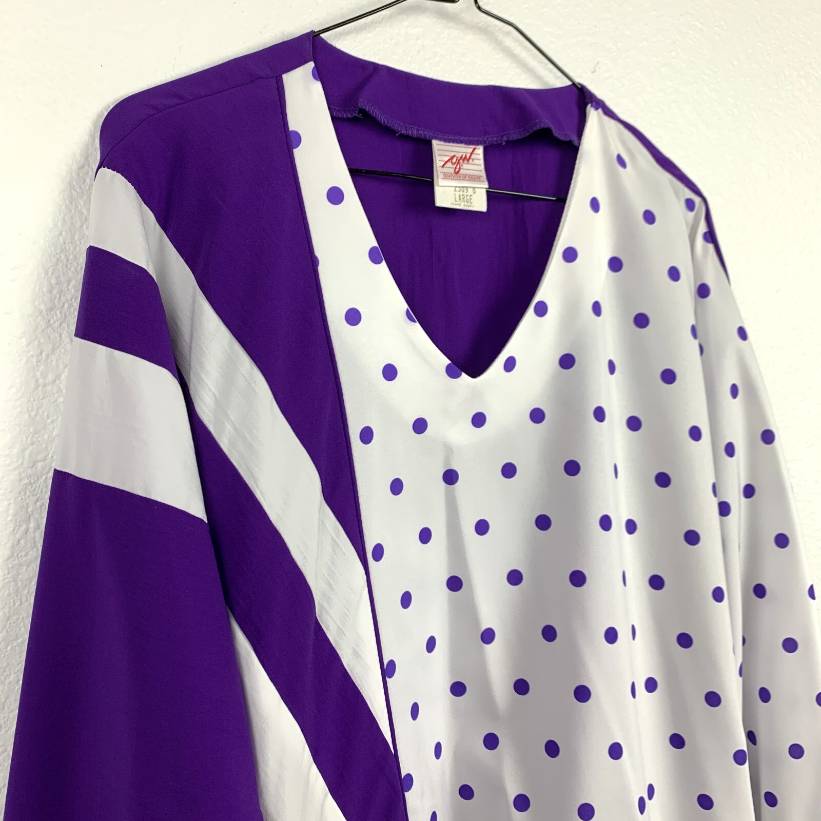 Vintage 80s GW Graff Abstract Art To Wear Funky Goldbergs Purple Shirt Lg READ