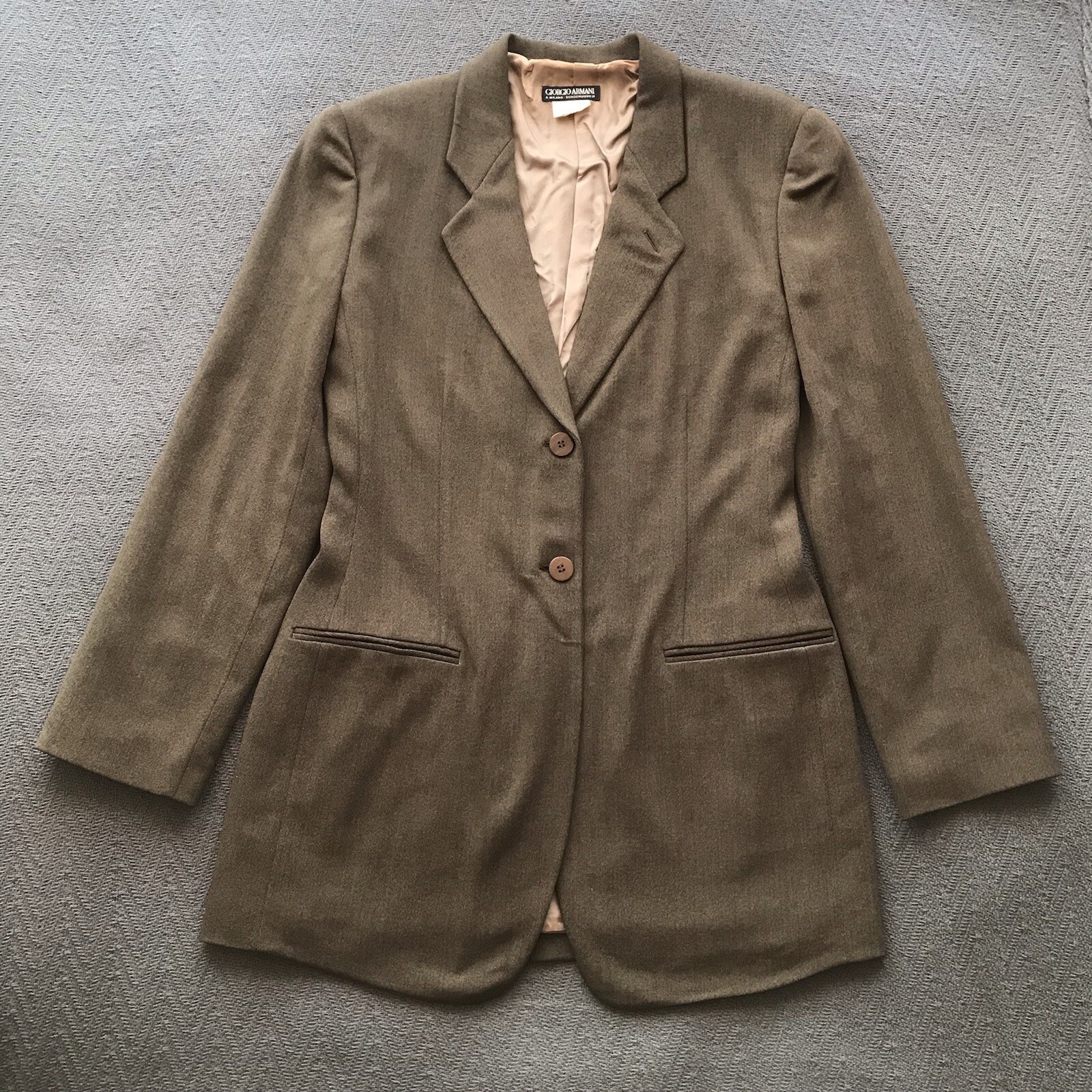 Vintage Giorgio Armani A Milano Borgonuovo Brown Tailored Blazer 44 Italy
