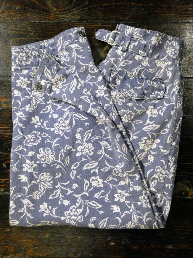 Vintage 80s Paris Sport Club High Waisted Floral Parachute Pants Chambray XS