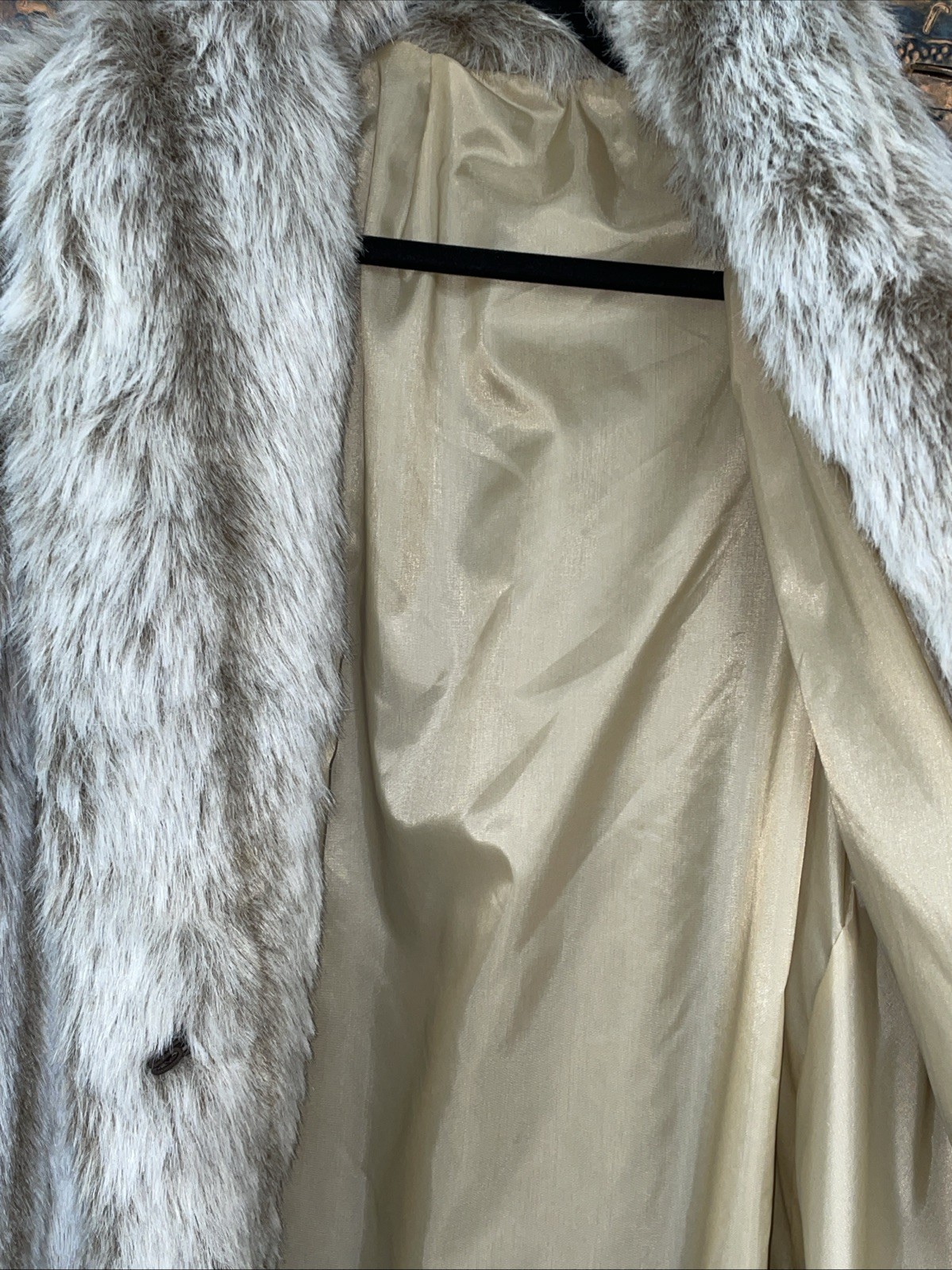 Vintage Blair Fur Coat Womens Size Extra Large Taupe/ Tan Faux Fur @1625